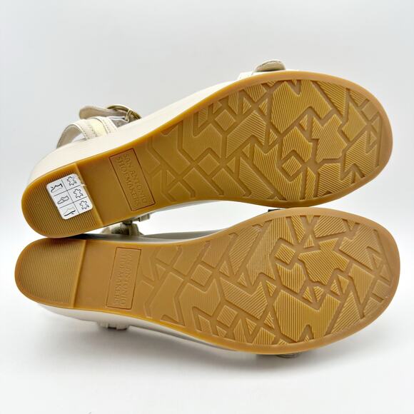 SAS Womens Seight Wedge Sandals Size 9 Narrow Gold Beige Leather NIB